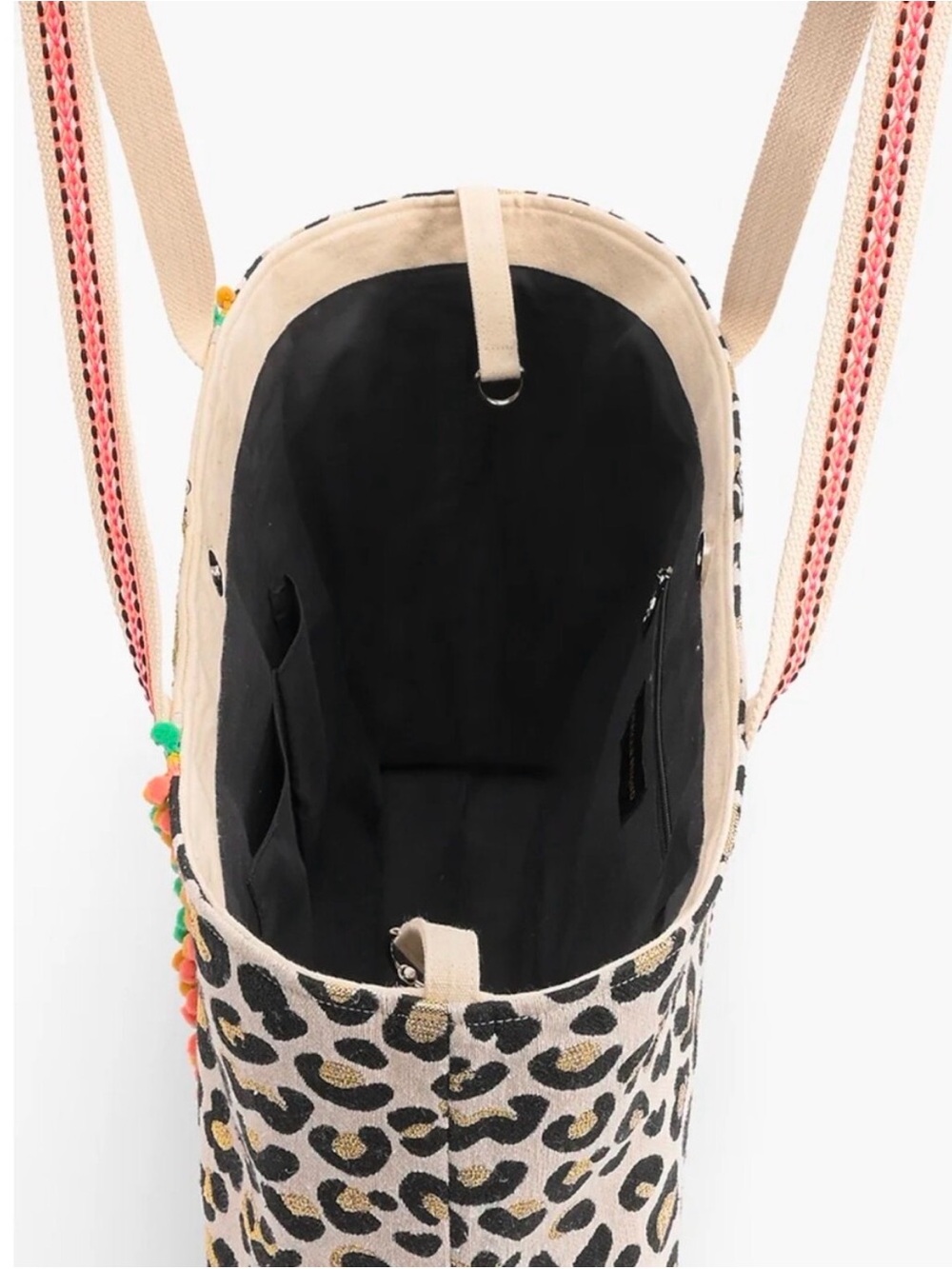 NWT America & Beyond Forestry Leopard Beaded Embellished Tote Bag - Picture 4 of 8